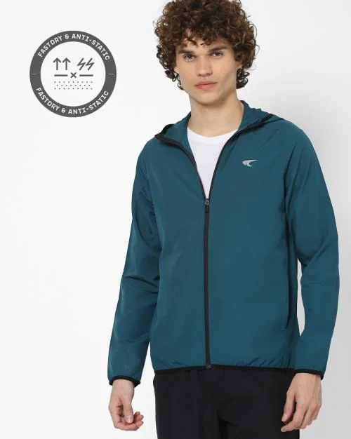 Fast-Dry Zip-Front Hooded Jacket
