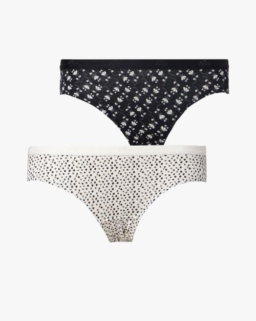 Pack of 2 Cotton Spandex Low Rise Bikini Panty