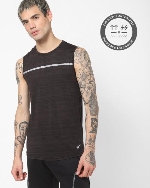 Striped Quick-dry Crew-Neck T-shirt