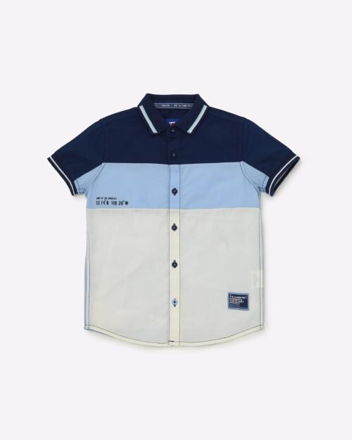 Colourblock Cotton Shirt