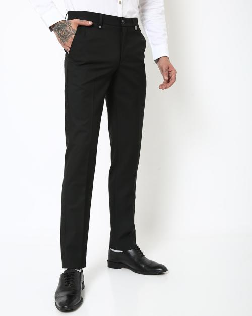 Slim Fit Flat-Front Trousers