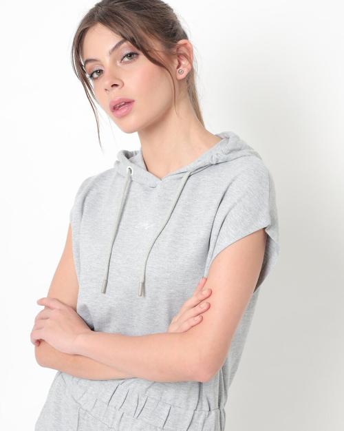 Heathered T-shirt with Hood