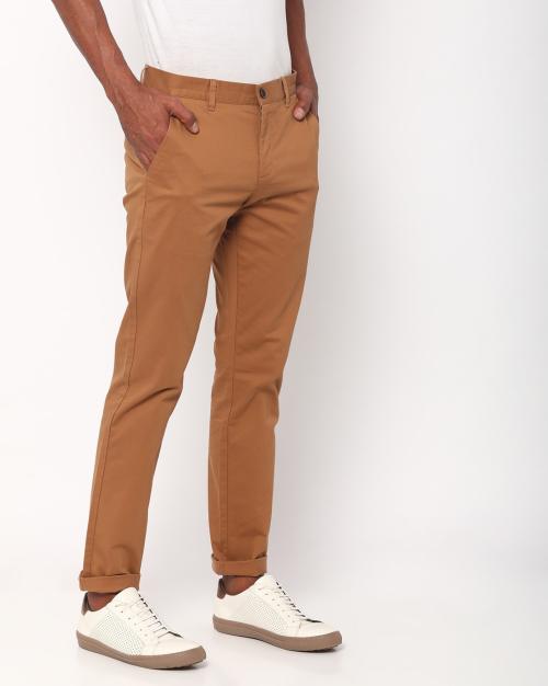 Buy FlatFront Tapered Chinos with Insert Pockets Online at Best Prices