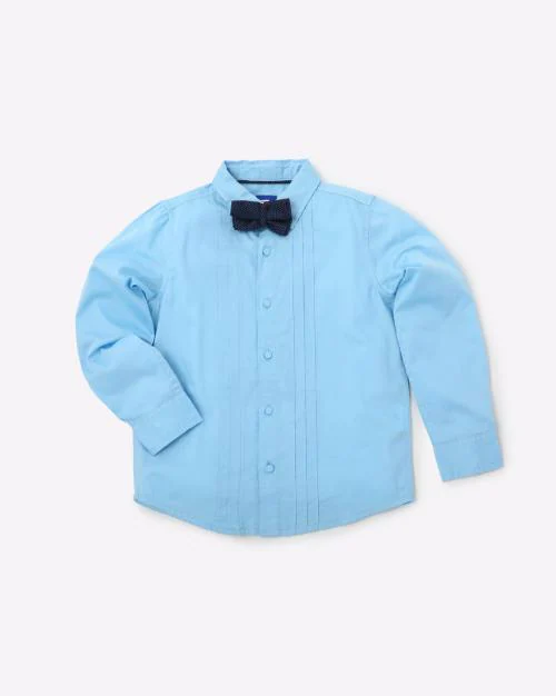 Cut-Away Collar Shirt with Bow Tie