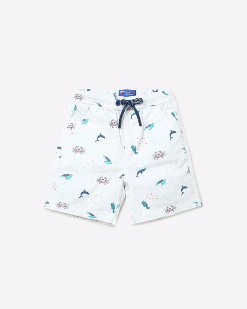 Novelty Print Shorts with Drawstring Waist