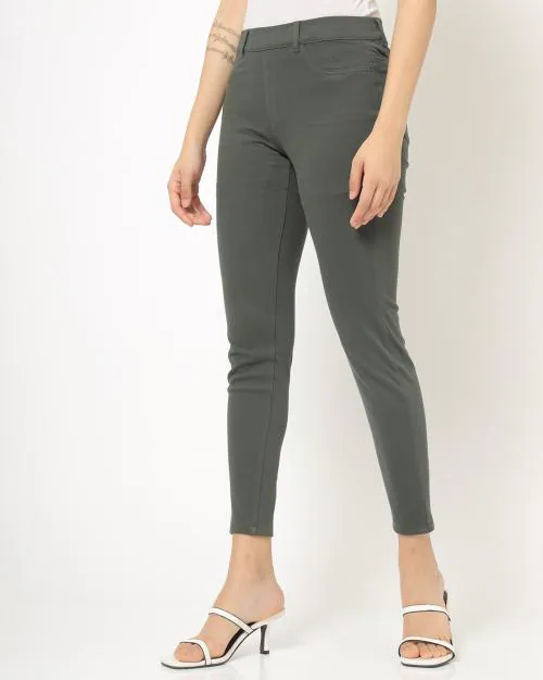 Skinny Fit Flat-Front Trousers