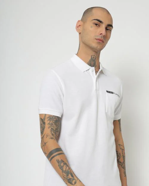 Slim Fit Polo T-shirt with Patch Pocket