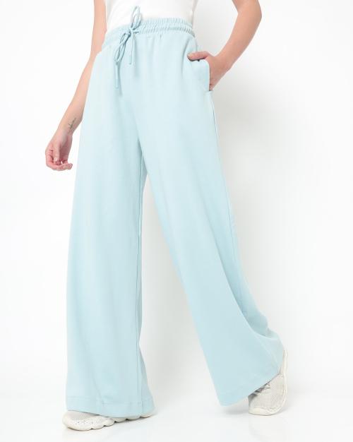 Women Mid-Rise Wide-Leg Track Pants with Insert Pockets