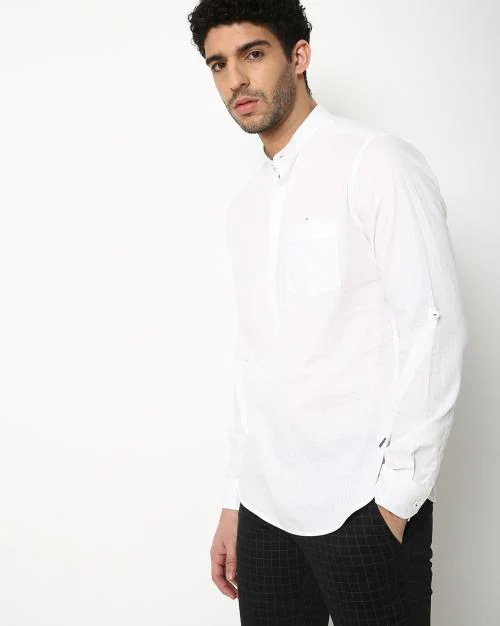 Buy Men Slim Fit BandCollar Shirt Online at Best Prices in India