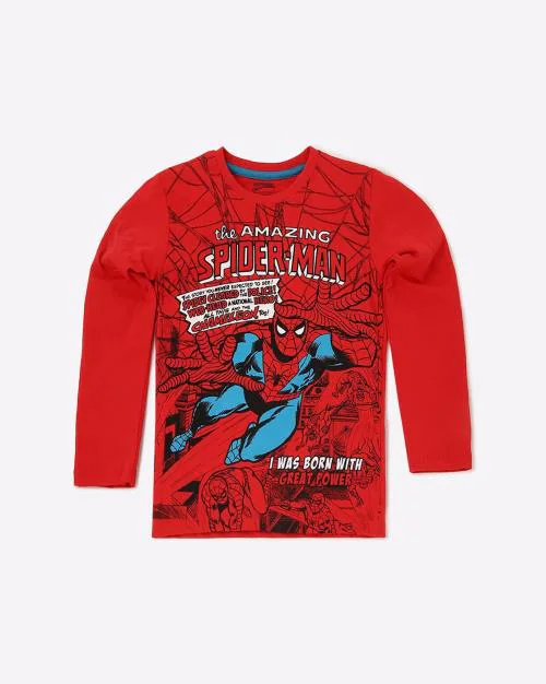 Buy Spider-Man Print Crew-Neck T-shirt Online at Best Prices in India ...