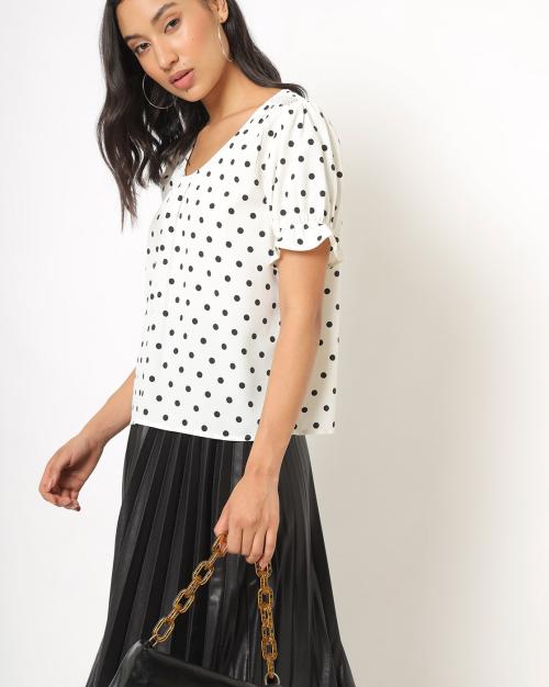 Polka-Dot Print Top