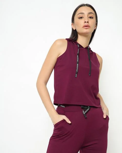 Sleeveless Hooded Crop Top