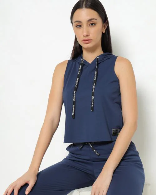 Sleeveless Hooded Crop Top