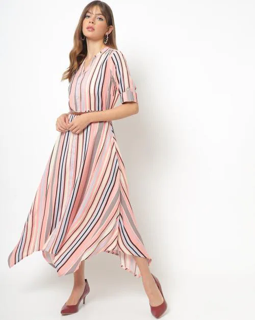 Striped Flared Dress
