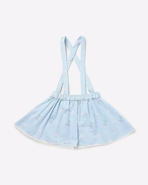 Striped Skirt with Suspender