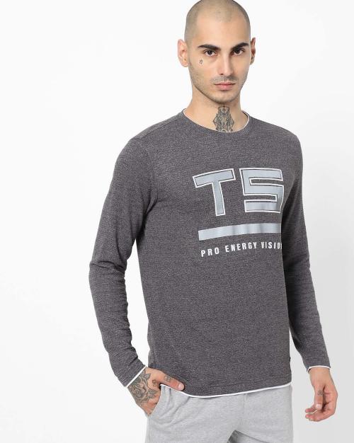 Reflective Brand Print Crew-Neck T-shirt
