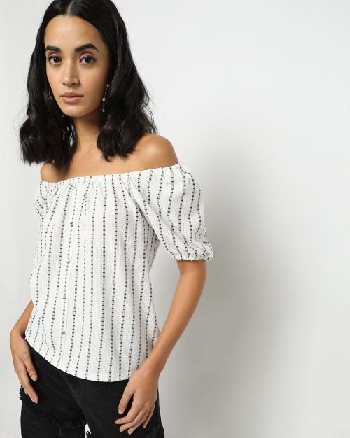 Striped Off-Shoulder Top