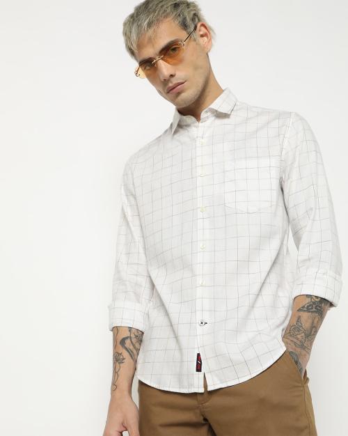 Buy Checked Spread Collar Shirt Online at Best Prices in India JioMart.