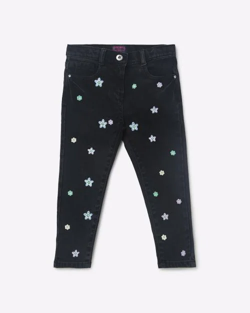 Floral Embroidered Jeans