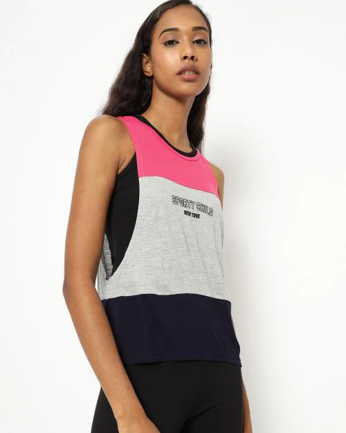 Colourblock Two-Fer Tank Top