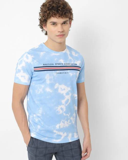 Cloud Tie & Dye Print Crew-Neck T-shirt