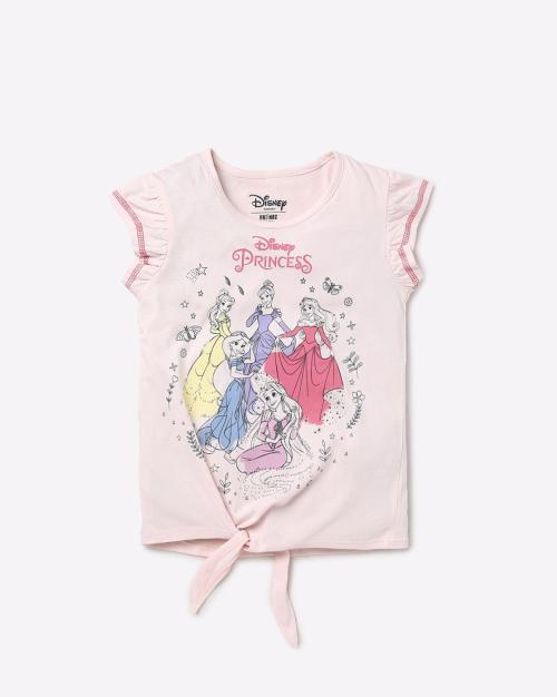 Graphic Print Top with Waist Tie-Up