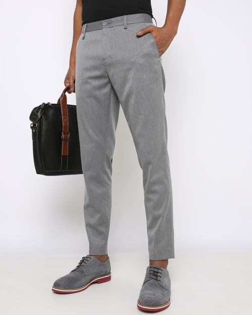 Slim Fit Flat-Front Trousers