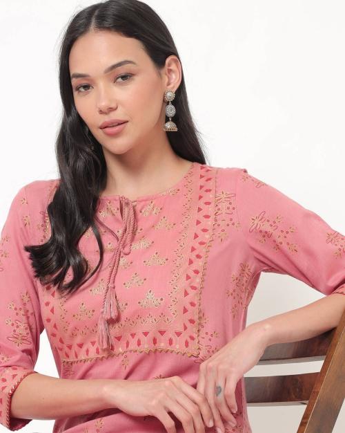 Block Print Straight Kurta