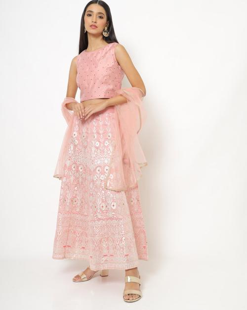 Embellished Lehenga Choli Set with Dupatta