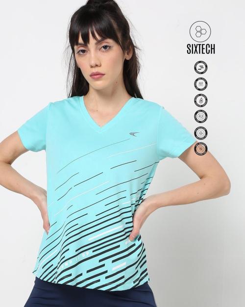 Graphic Print V-neck T-shirt