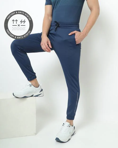 Buy QuickDry Cuffed Track Pants with Placement Print Online at Best