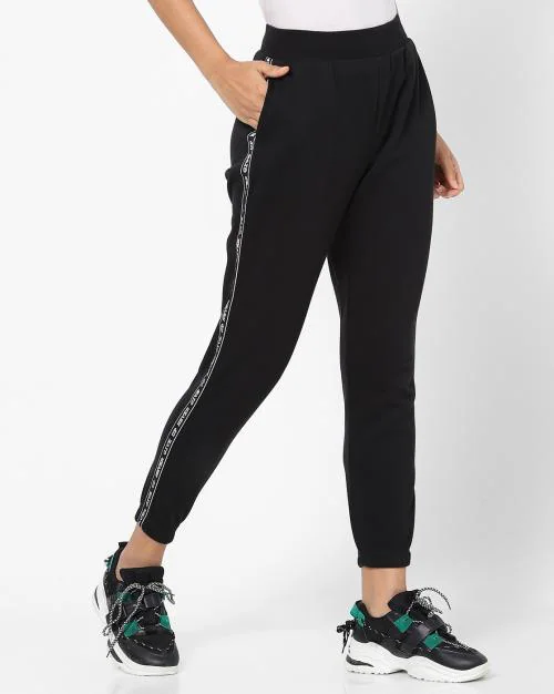 Ankle-Length Track Pants with Side Print