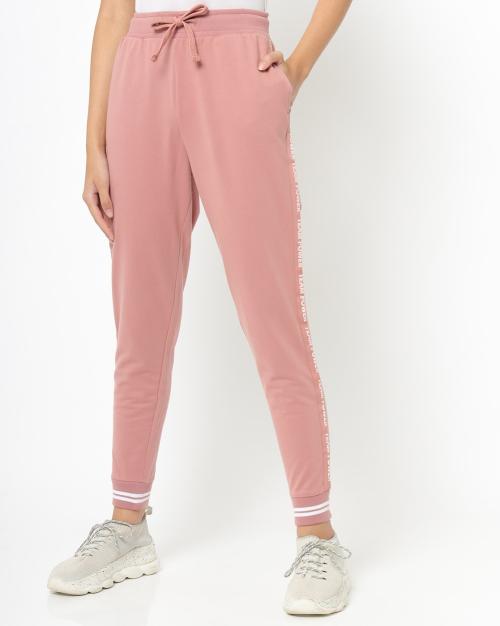 Women Joggers with Typographic Taping