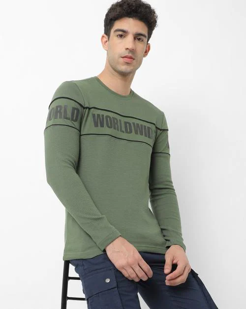 Crew-Neck T-shirt with Neon Cording