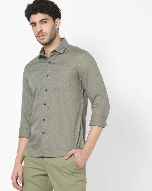 Micro Print Slim Fit Shirt
