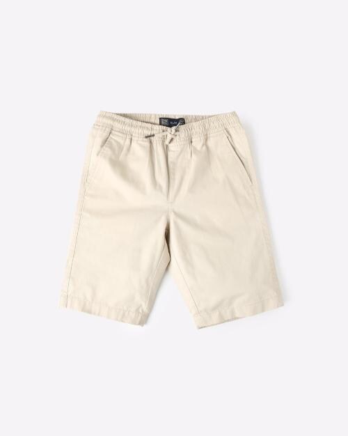 Flat-Front City Shorts with Drawstring Waist