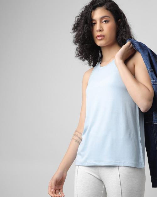 Round-Neck Sleeveless T-shirt