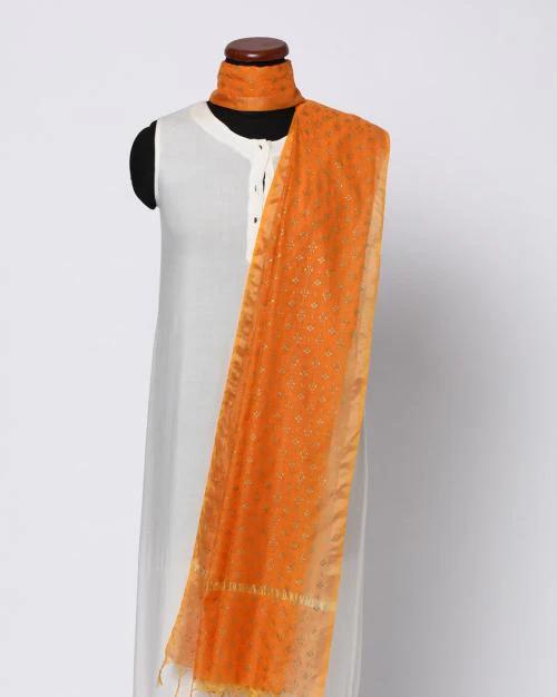 Printed Dupatta with Tassels