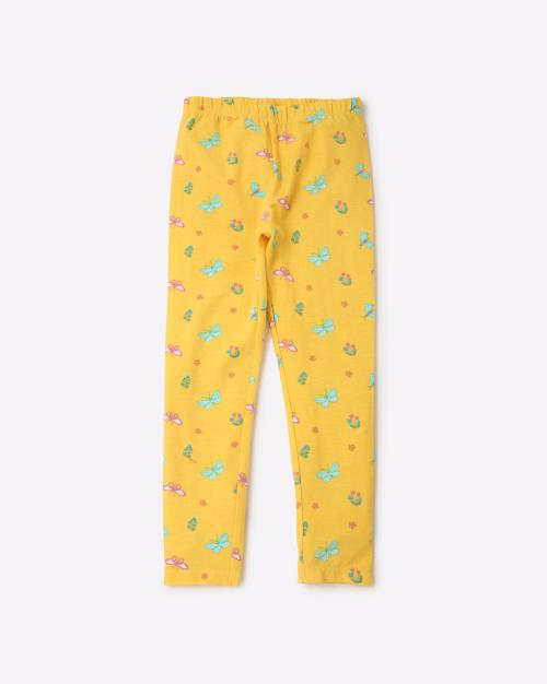 Butterfly Print Leggings with Elasticated Waist