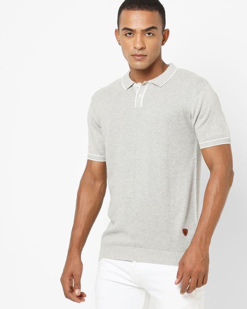 Knitted Cotton Polo T-shirt