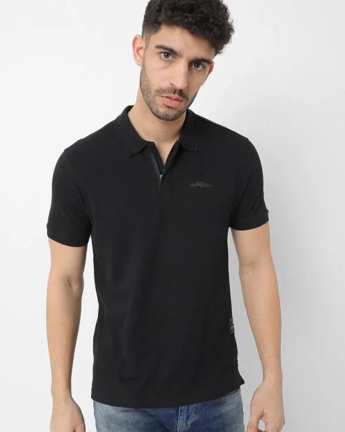 Buy Polo T-shirt with Zipped Placket Online at Best Prices in India ...