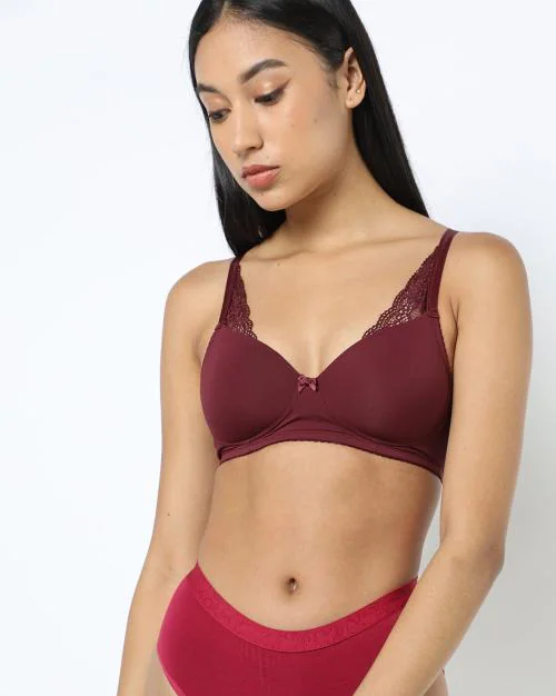 Padded Non Wired Fashion Lace Bra EC10