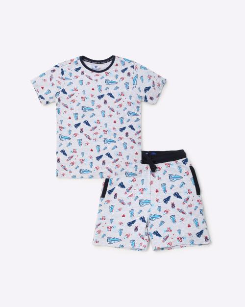 Novelty Print Shorts with T-shirt Set