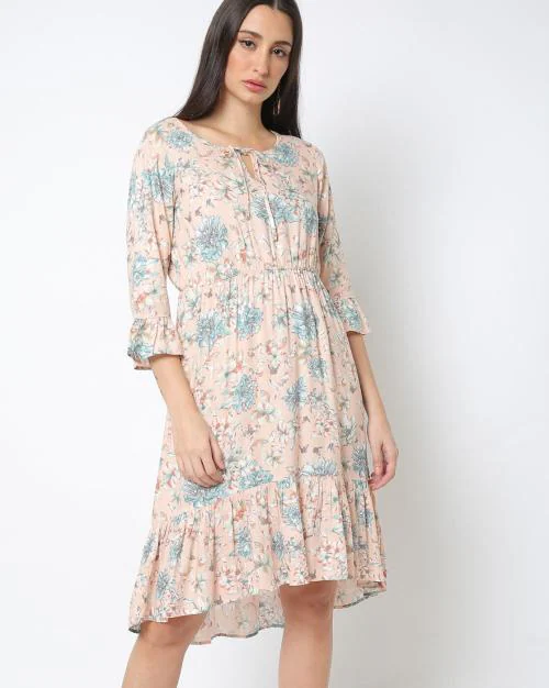 Floral Print A-line Dress