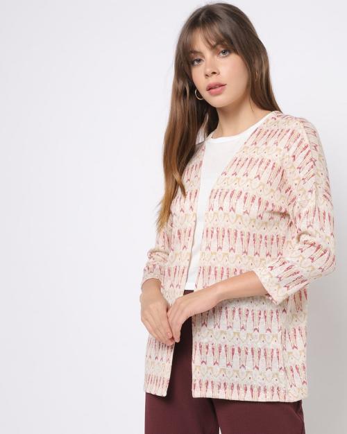 Printed Shrug with Drop Sleeves