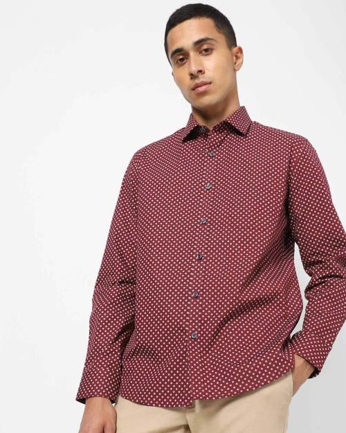 Buy Micro Print Spread Collar Shirt Online at Best Prices in India