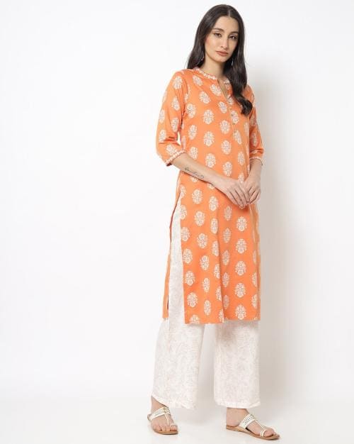 Floral Print Straight Kurta Set