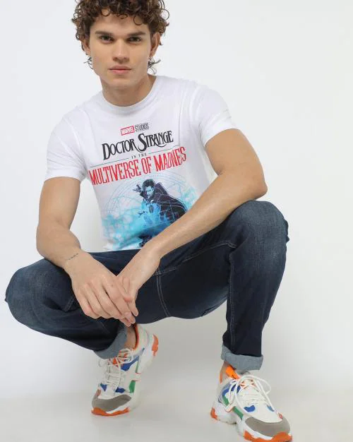 Regular Fit Graphic Print Crew-Neck T-Shirt