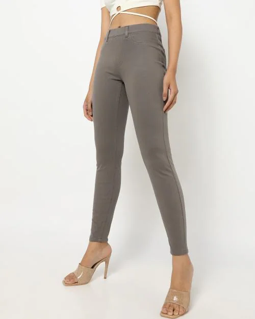 Mid-Rise Skinny Fit Trousers