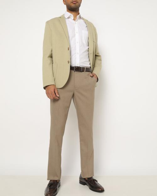 Buy Checked Slim Fit Trousers with Slip Pockets Online at Best Prices
